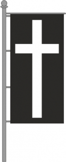 Trauerfahne Hochformat f�r Ausleger 150x600cm