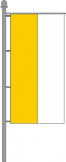 Hochformatfahne f�r Ausleger gelb-wei�