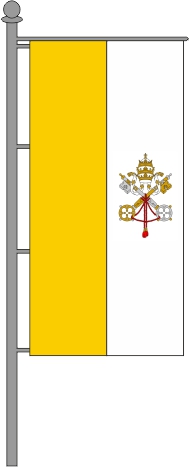 Vatikanische Kirchenfahne Hochformat für Ausleger 150x600cm