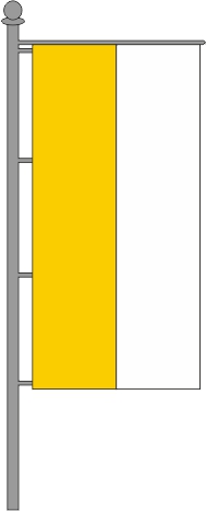 Hochformatfahne f�r Ausleger gelb-wei�