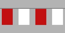 Flaggenkette rot - weiß 30x45